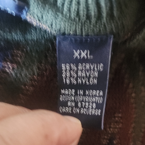 Northern Isles Vintage Zig Zag Knit Grandpa Sweater XL Retro 90s Style - Picture 11 of 11